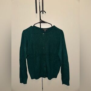 NWOT Ann Taylor Teal 100% Cashmere Cardigan size Medium Petite